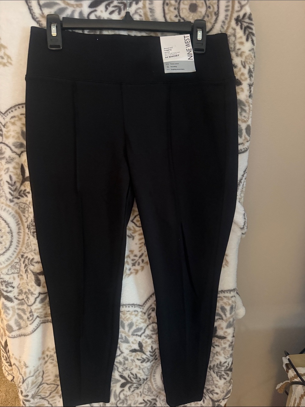 Nine West Black Ponte Ankle Slim Pants